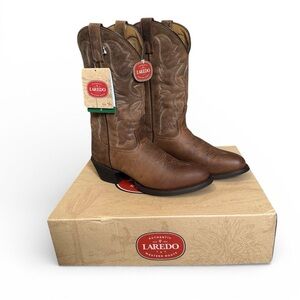 Laredo Men Birchwood Distressed Western Cowboy Boots in Tan 8 EW